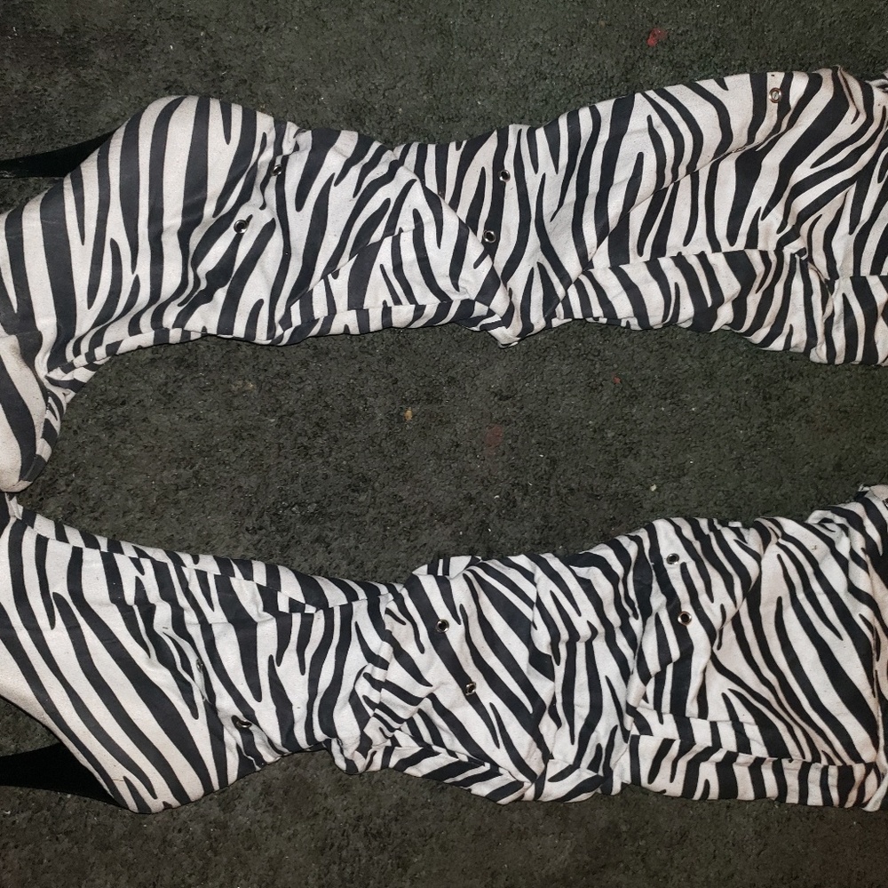 Zebra  print knee high boots